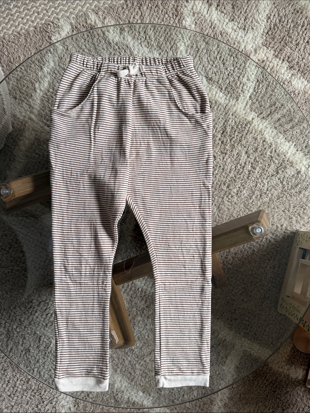 🌈GO GENTLY NATION 🌈 French Terry Harem • 8 Yr / mustard stripe